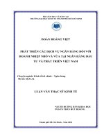 Phát triển các dịch vụ ngân hàng đối với doanh nghiệp nhỏ và vừa tại ngân hàng đầu tư và phát triển việt nam 