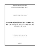 Phân tích các nhân tố ảnh hưởng đến hiệu quả hoạt động của các ngân hàng thương mại cổ phần việt nam 