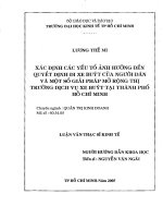 Xác định các yếu tố ảnh hưởng đến quyết định đi xe buýt của người dân và một số giải pháp mở rộng thị trường dịch vụ xe buýt tại thành phố hồ chí minh 