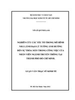 Nghiên cứu các yếu tố trong mô hình nhà lãnh đạo lý tưởng ảnh hưởng đến sự thỏa mãn trong công việc của nhân viên ngành truyền thông tại tp  HCM 