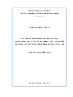 Các yếu tố ảnh hưởng đến sự hài lòng trong công việc của cán bộ, công chức, viên chức đài phát thanh   truyền hình tỉnh bà rịa – vũng tàu 