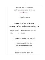 Phòng, chống rửa tiền qua hệ thống ngân hàng việt nam 