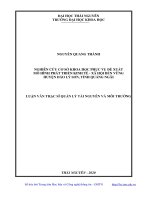 Nghiên cứu cơ sở khoa học phục vụ đề xuất mô hình phát triển kinh tế   xã hội bền vững huyện đảo lý sơn, tỉnh quảng ngãi 