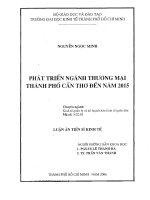Phát triển ngành thương mại thành phố cần thơ đến năm 2015 