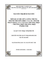 Mối quan hệ giữa lòng trung thành với thương hiệu và các thành phần khác của tài sản thương hiệu   trường hợp thương hiệu PNJSILVER 