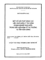 Một số giải pháp nâng cao hiệu quản quản lý tài chính doanh nghiệp nhà nước trong điều kiện kinh tế thị trường tại tỉnh kiên giang , luận văn thạc sĩ 
