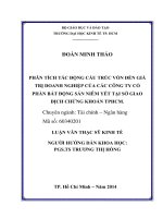 Phân tích tác động của cấu trúc vốn đến giá trị doanh nghiệp của các công ty cổ phần bất động sản niêm yết tại sở giao dịch chứng khoán TP  HCM 