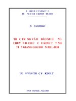 Thực trạng và dự báo xu hướng chuyển dịch cơ cấu kinh tế tỉnh tiền giang giai đoạn 2011 2020 