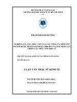 Nghiên cứu cấu trúc vốn của các công ty niêm yết ngành dược phẩm giai đoạn 2006 2011 và giải pháp lựa chọn cấu trúc vốn hợp lý 