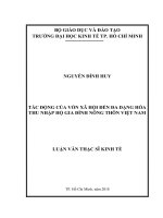 Tác động của vốn xã hội đến đa dạng hóa thu nhập hộ gia đình nông thôn việt nam 