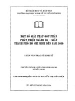 Một số giải pháp góp phần phát triển ngành da giầy thành phố hồ chí minh đến năm 2010 