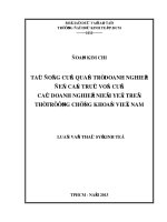 Tác động của quản trị doanh nghiệp đến cấu trúc vốn của các doanh nghiệp niêm yết trên thị trường chứng khoán việt nam 