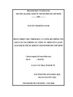 Hoàn thiện việc trình bày và công bố thông tin báo cáo tài chính các công ty niêm yết tại sở giao dịch chứng khoán thành phố hồ chí minh 