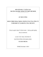 Hoàn thiện hoạt động chuỗi cung ứng công ty TNHH điện tử samsung vina thủ đức 