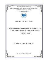 Mối quan hệ giữa chính sách cổ tức và cấu trúc sở hữu của các công ty niêm yết tại việt nam 