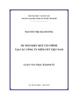 Dự báo kiệt quệ tài chính tại các công ty niêm yết việt nam 