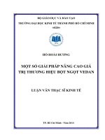 Một số giải pháp nâng cao giá trị thương hiệu bột ngọt vedan 
