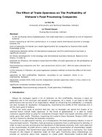 The effect of trade openness on the profitability of vietnam’s food processing companies 