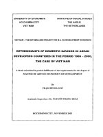 Determinants of domestic savings in asean developing countries in the period 1986 2000, the case of VN 