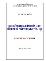 Định hướng trọng điểm chiến lược tài CHính để phát triển kinh tế xã hội 