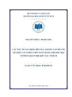 Các yếu tố tác động đến sự cam kết gắn bó với tổ chức của nhân viên ngân hàng thương mại cổ phần quân đội khu vực TP  HCM 