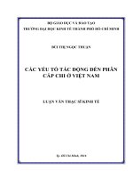 Các yếu tố tác động đến phân cấp chi ở việt nam 