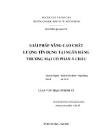 Giải pháp nâng cao chất lượng tín dụng tại ngân hàng thương mại cổ phấn á châu 