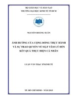 Ảnh hưởng của cộng đồng thực hành và sự trao quyền về mặt tâm lý đến kết quả thực hiện cá nhân 