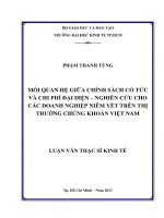 Mối quan hệ giữa chính sách cổ tức và chi phí đại diện   nghiên cứu cho các doanh nghiệp niêm yết trên thị trường chứng khoán việt nam 