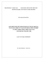 Giải pháp thu hút khách hàng sử dụng dịch vụ ngân hàng điện tử tại ngân hàng nông nghiệp và phát triển nông thôn việt nam   chi nhánh tỉnh bến tre​ 