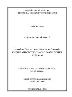 Nghiên cứu các yếu tố ảnh hưởng đến chính sách cổ tức của các doanh nghiệp việt nam 