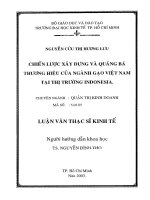 Chiến lược xây dựng và quảng bá thương hiệu của ngành gạo việt nam tại thị trường indonesia 