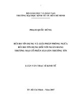 Rủi ro tín dụng và giải pháp phòng ngừa rủi ro tín dụng đối với ngân hàng thương mại cổ phần sài gòn thương tín 