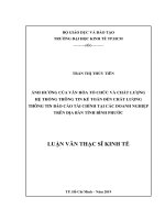 Ảnh hưởng của văn hóa tổ chức và chất lượng hệ thống thông tin kế toán đến chất lượng thông tin báo cáo tài chính tại các doanh nghiệp trên địa bàn tỉnh bình phước 