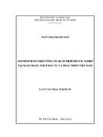 Giải pháp hoàn thiện công tác quản trị rủi ro tác nghiệp tại ngân hàng TMCP đầu tư và phát triển việt nam 