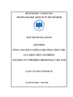 Giải pháp nâng cao chất lượng cuộc sống công việc của nhân viên văn phòng tại công ty TNHH BHNT prudential việt nam 