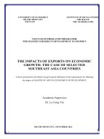 The impacts of exports on economic growth, the case of selected southeast asia countries 