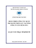 Hoàn thiện công tác quản trị nguồn nhân lực tại tổng công ty xây dựng số 1 