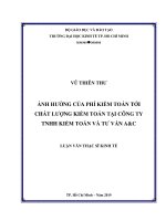Ảnh hưởng của phí kiểm toán tới chất lượng kiểm toán tại công ty TNHH kiểm toán và tư vấn ac 