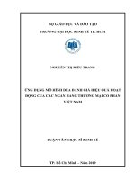 Ứng dụng mô hình DEAL đánh giá hiệu quả hoạt động của các ngân hàng thương mại cổ phần việt nam 