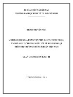 Mối quan hệ giữa vốn nhà đầu tư nước ngoài và nhà đầu tư trong nước với tỷ suất sinh lợi trên thị trường chứng khoán việt nam 