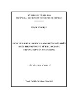 Phân tích hành vi khách hàng hướng đến phân khúc thị trường từ dữ liệu bigdata trường hợp của sacombank 