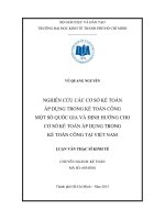 Nghiên cứu các cơ sở kế toán áp dụng trong kế toán công một số quốc gia và định hướng cho cơ sở kế toán áp dụng trong kế toán công tại việt nam 