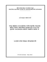 Tác động của dòng vốn nước ngoài đến tăng trưởng kinh tế của các quốc gia đang phát triển châu á 