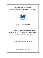 Tác động của thành phần sở hữu ban quản lý lên hiệu quả hoạt động công ty, bằng chứng từ việt nam 