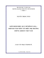 Kiểm định hiệu quả mô hình FAMA – FRENCH năm nhân tố trên thị trường chứng khoán việt nam 