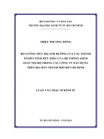 Đo lường mức độ ảnh hưởng của các thành tố đến tính hữu hiệu của hệ thống kiểm soát nội bộ trong các công ty xây dựng trên địa bàn thành phố hồ chí minh 