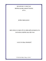 Phân tích các nhân tố tác động đến lợi nhuận của ngân hàng thương mại việt nam 
