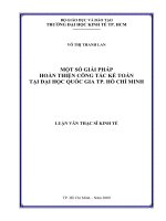 Một số giải pháp hoàn thiện công tác kế toán tại đại học quốc gia TP  hồ chí minh , luận văn thạc sĩ 