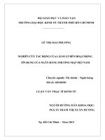 Nghiên cứu tác động của lãi suất đến hoạt động tín dụng của ngân hàng thương mại việt nam 